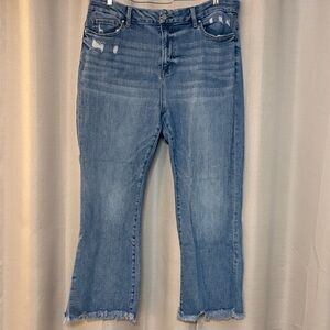 Stylish Distressed Blue Flare Jeans